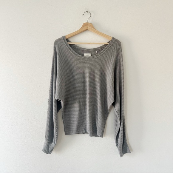 Joah Brown Tops - JOAH BROWN | Slouchy Dolman Ribbed Raw Hem Long Sleeve Tee | OS
